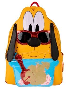NWT Loungefly Disney Pluto Web Exclusive Summer Beach Cosplay Mini Backpack
